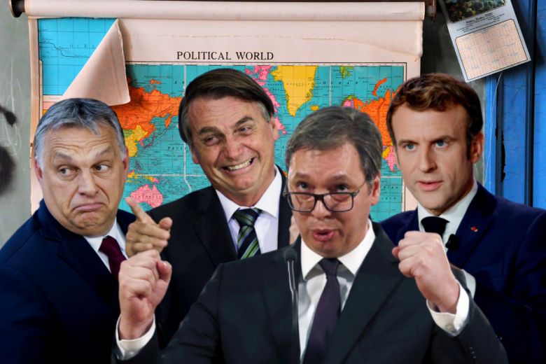 Orbán Viktor, Jair Bolsonaro, Janez Jansa, Emmanuel Macron és Aleksandar Vučić