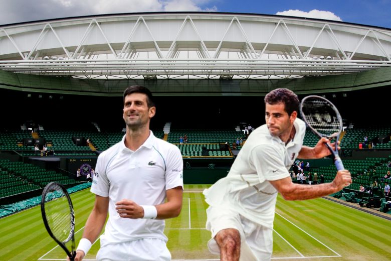 Novak Djokovic és Pete Sampras Wimbledon