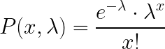 Poisson-eloszlás képlete x,lambda