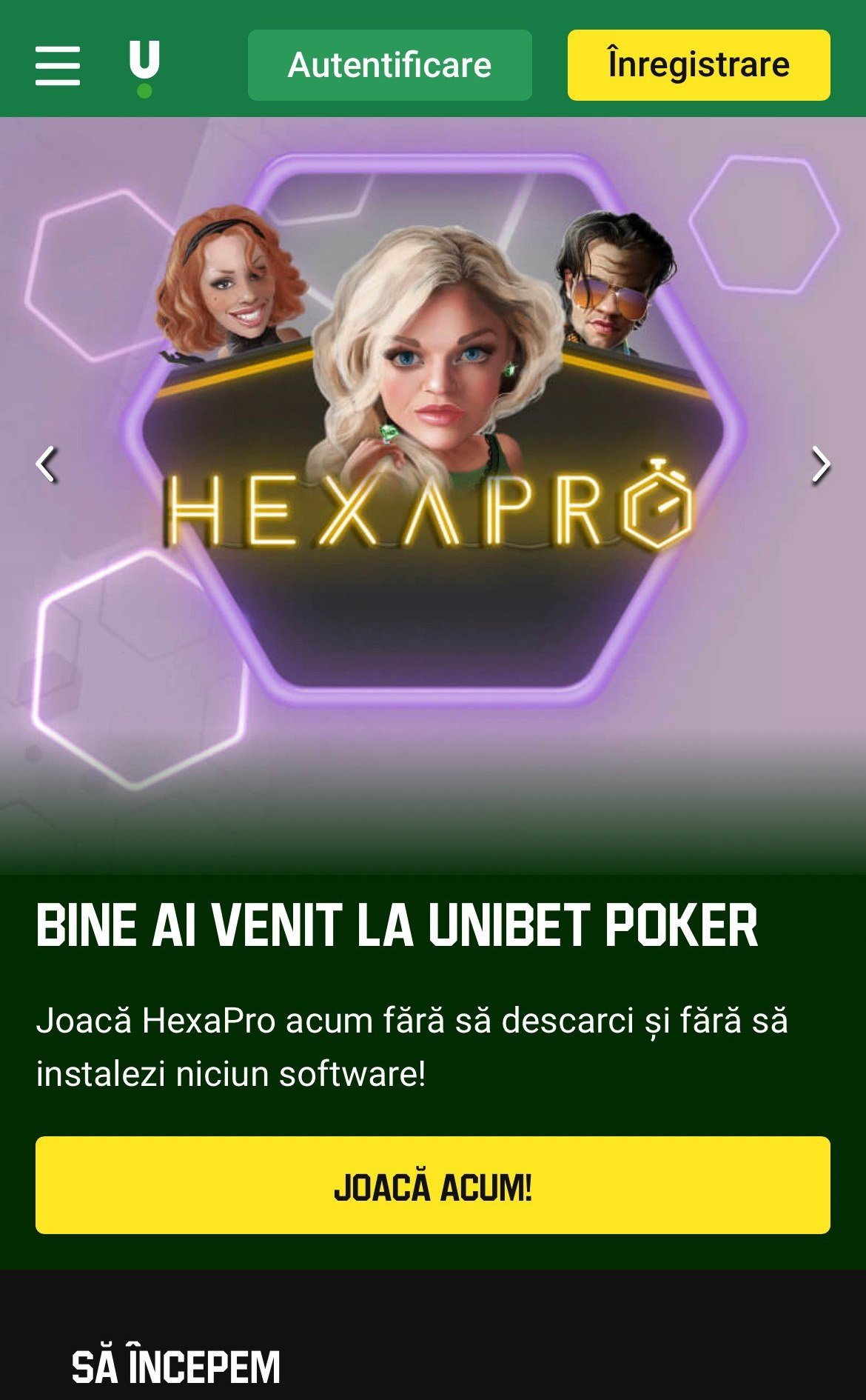 Unibet RO Póker mobil