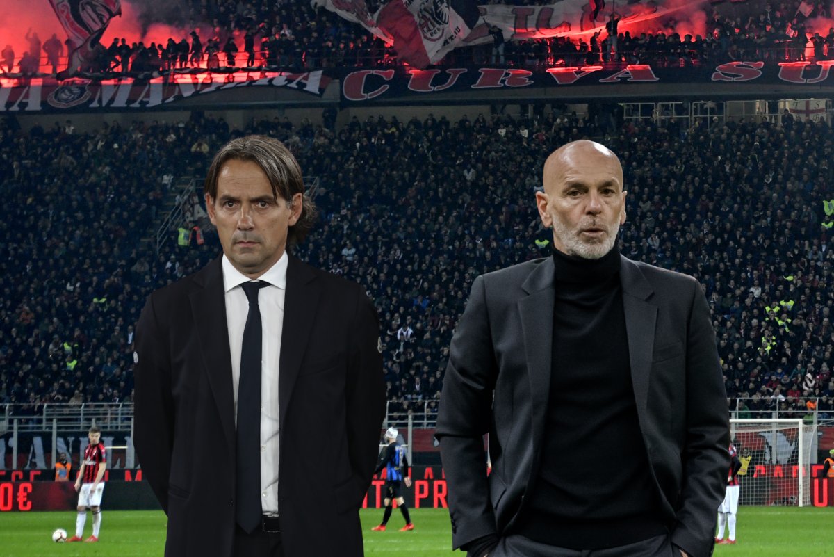 Milan vs Inter Simone Inzaghi és Stefano Pioli (1367092031,2307972625,2263640047) Fotó: JPaolo Bona/Shutterstock, Marco Iacobucci Epp/Shutterstock, cristiano barni/Shutterstock