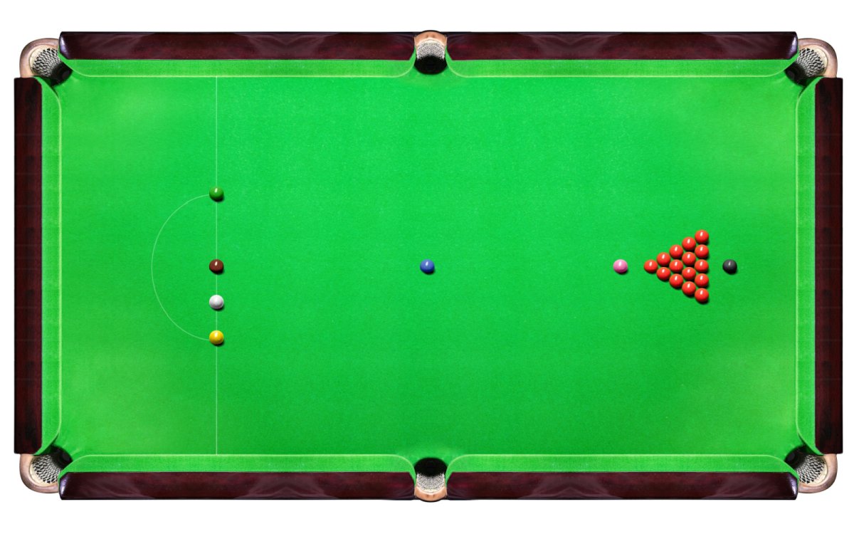 Snooker asztal és golyók - Shutterstock_1099653620